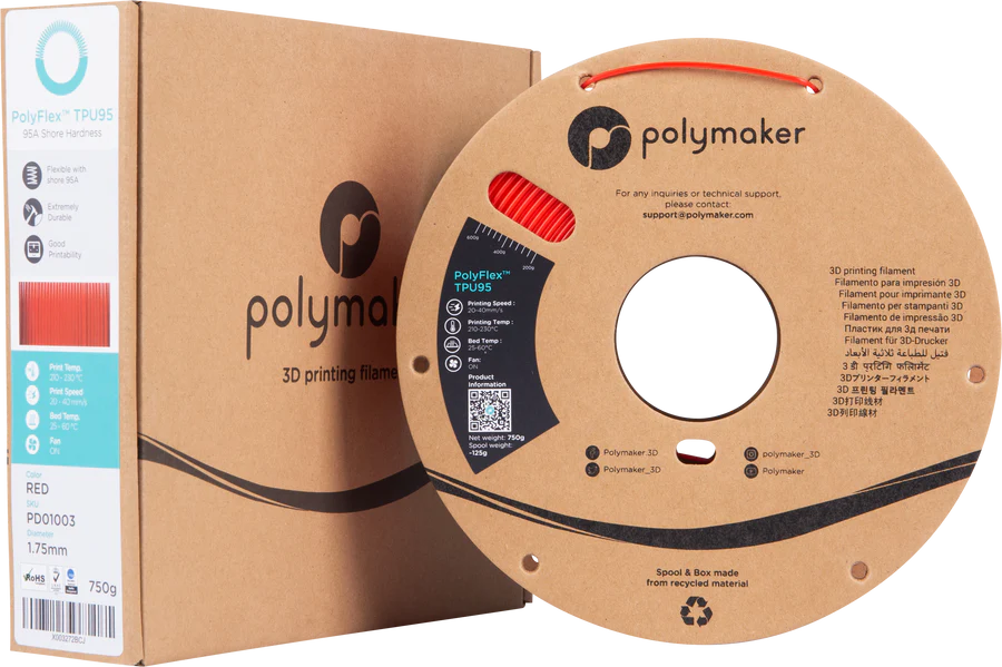 Polymaker PolyFlex™ TPU95 - Red [1.75mm] (46,53€/Kg)
