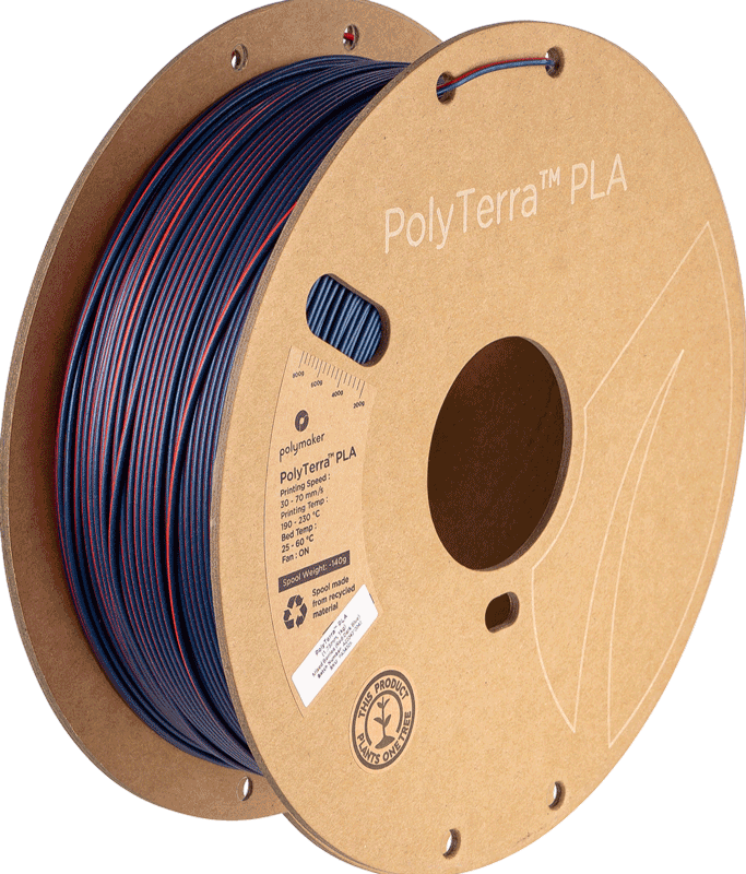 Polymaker PolyTerra™ Dual PLA - Mixed Berries (Red-Dark Blue) [1.75mm] (24,90€/Kg)