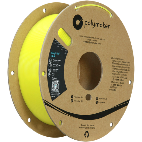 Polymaker PolyLite™ Luminous PLA - Yellow [1.75mm] (32,90€/Kg)