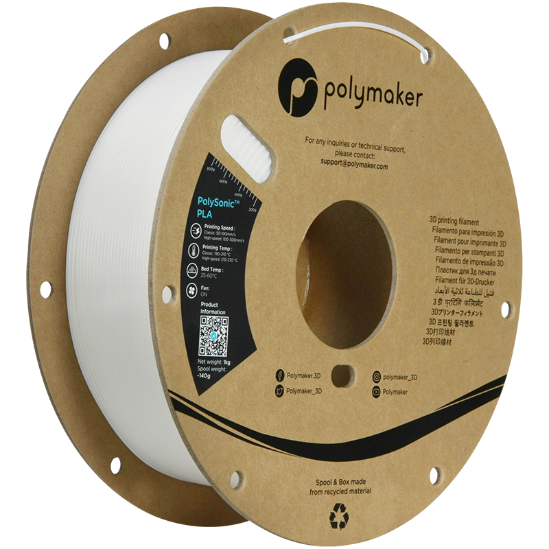 Polymaker PolySonic™ PLA - White [1.75mm] (31,90€/Kg)