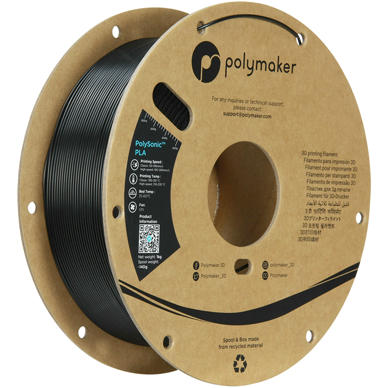 Polymaker PolySonic™ PLA - Black [1.75mm] (31,90€/Kg)