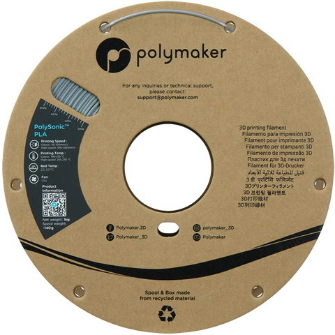 Polymaker PolySonic™ PLA - Grey [1.75mm] (31,90€/Kg)