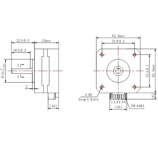 Nema 17 Schrittmotor [Pancake]