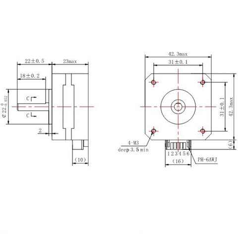 Nema 17 Schrittmotor [Pancake]