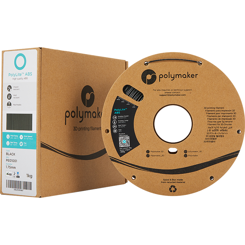 Polymaker PolyLite™ ABS - Black [1.75mm] (29,90€/Kg)