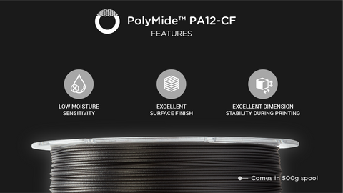 Polymaker PolyMide™ PA12-CF - Black [1.75mm] (179,80€/Kg)