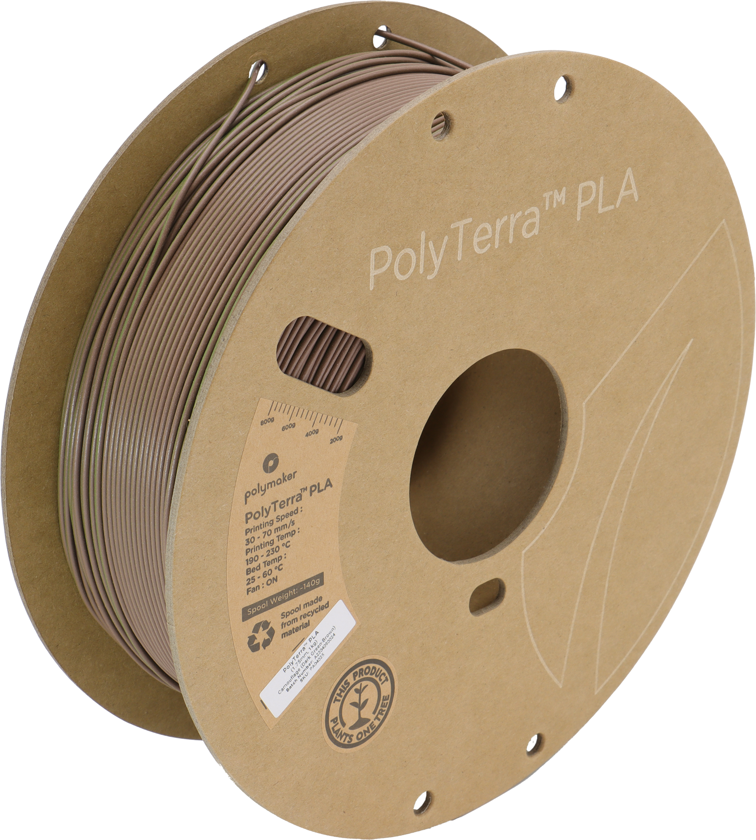 Polymaker PolyTerra™ Dual PLA - Camouflage (Dark Green-Brown) [1.75mm] (24,90€/Kg)