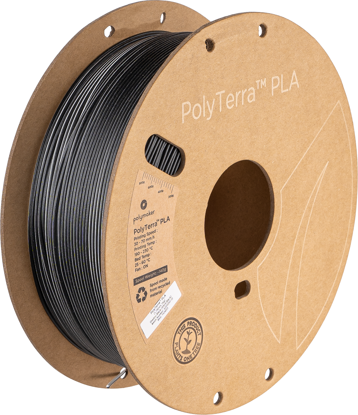 Polymaker PolyTerra™ Dual PLA - Shadow Black (White-Black) [1.75mm] (24,90€/Kg)