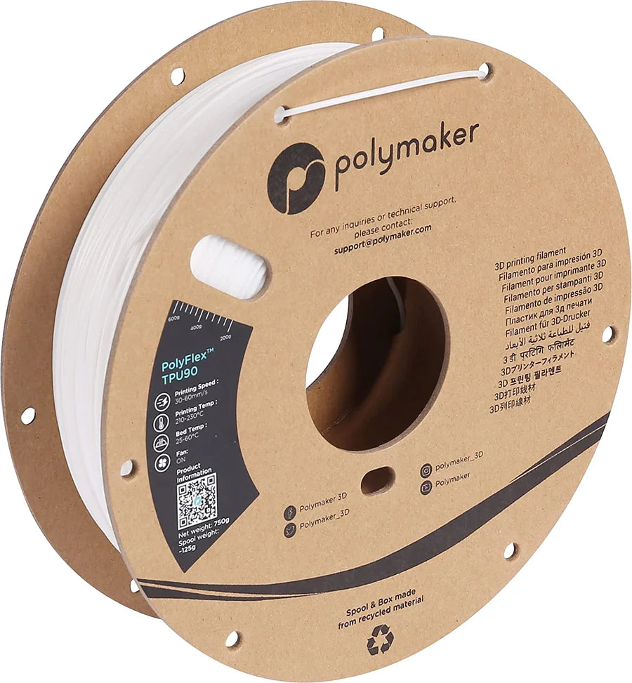 Polymaker PolyFlex™ TPU90 - White [1.75mm] (53,20€/Kg)
