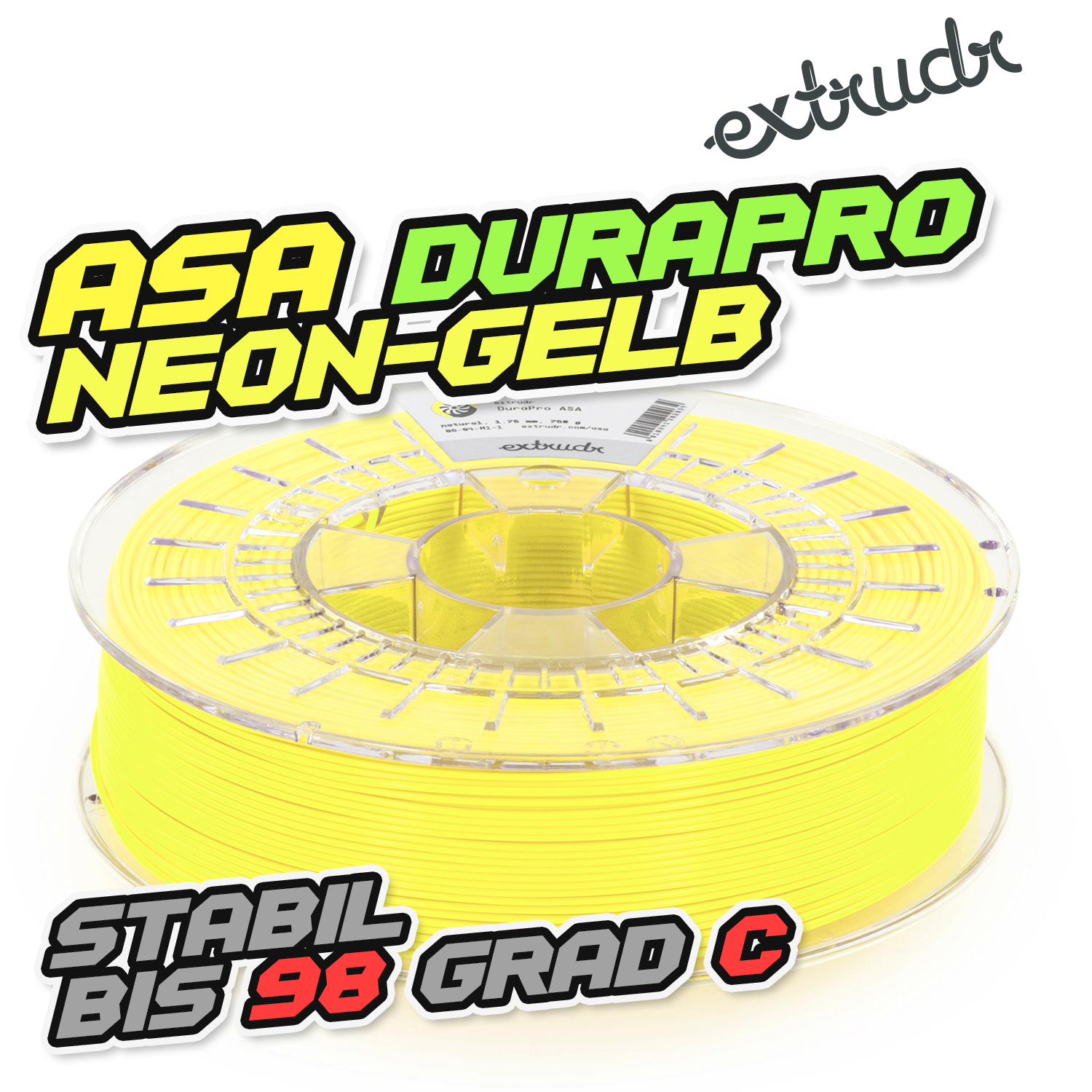 Extrudr ASA DuraPro - Neongelb [1.75mm] (34,53€/Kg)