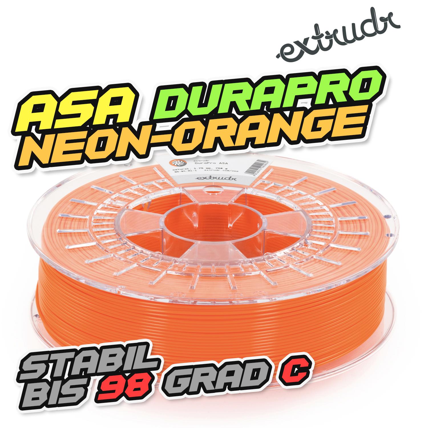Extrudr ASA DuraPro - Neonorange [1.75mm] (34,53€/Kg)