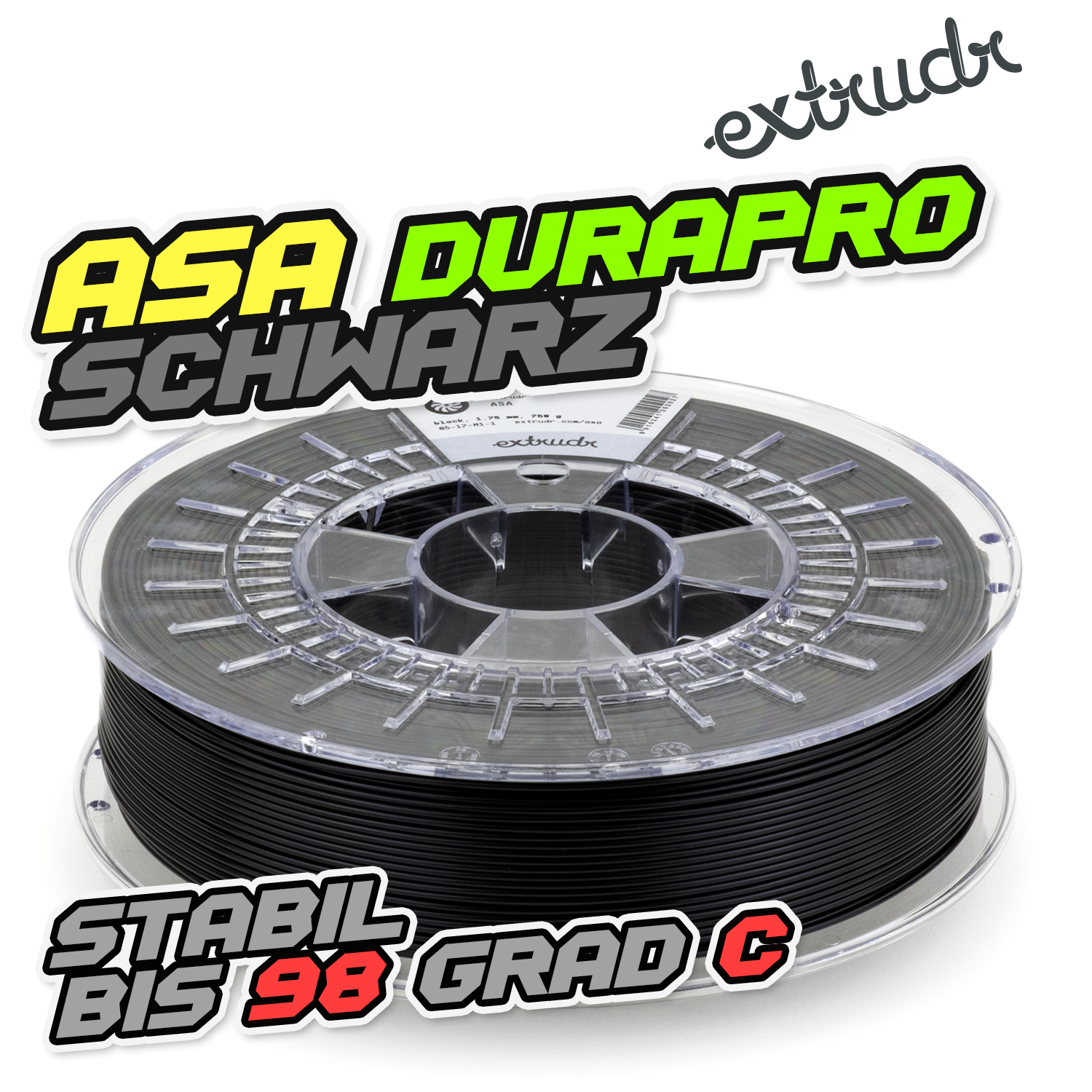 Extrudr ASA DuraPro - Schwarz [1.75mm] (34,53€/Kg)