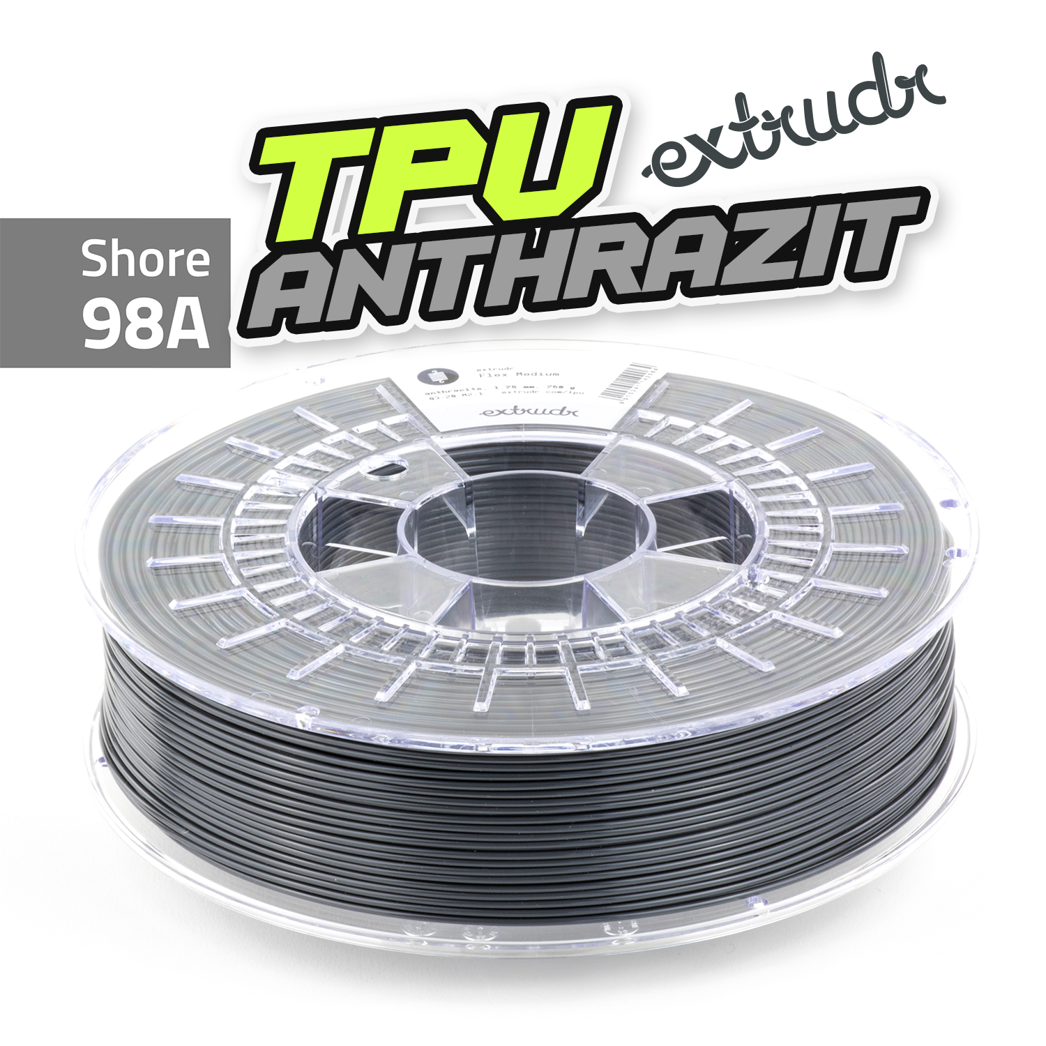 Extrudr TPU - Anthrazit [1.75mm] (46,53€/Kg)