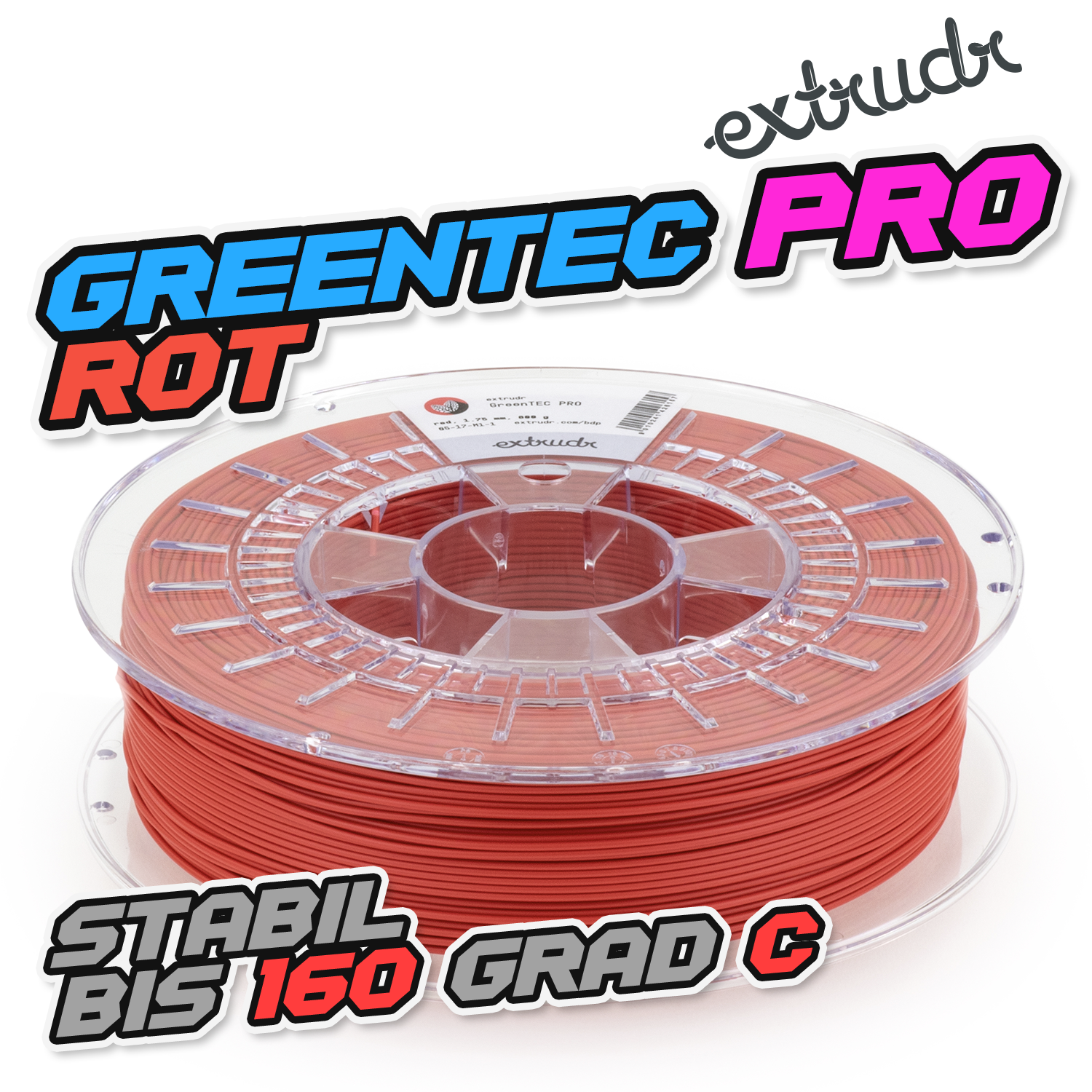 Extrudr GreenTEC PRO - Rot [1.75mm] (56,13€/Kg)