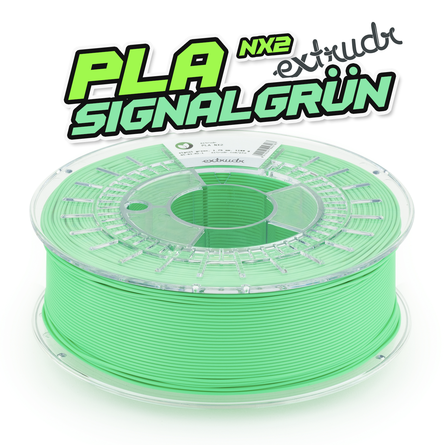 Extrudr PLA NX2 - Signalgrün [1.75mm] (25,90€/Kg)