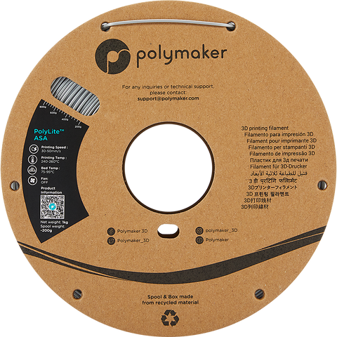 Polymaker PolyLite™ ASA - Grau [1.75mm] (34,90€/Kg)