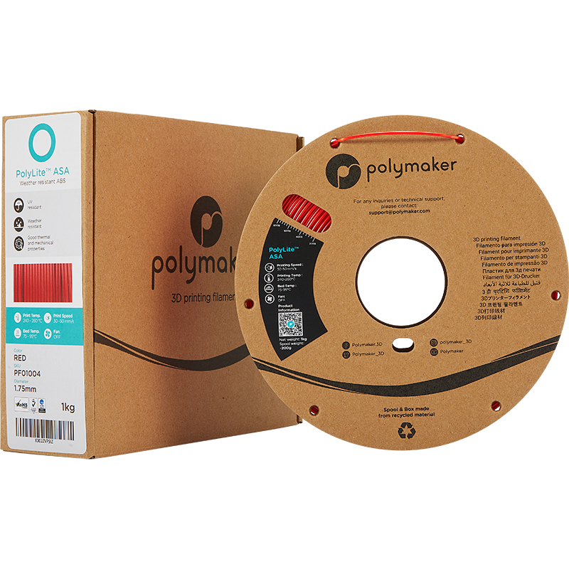 Polymaker PolyLite™ ASA - Rot [1.75mm] (34,90€/Kg)