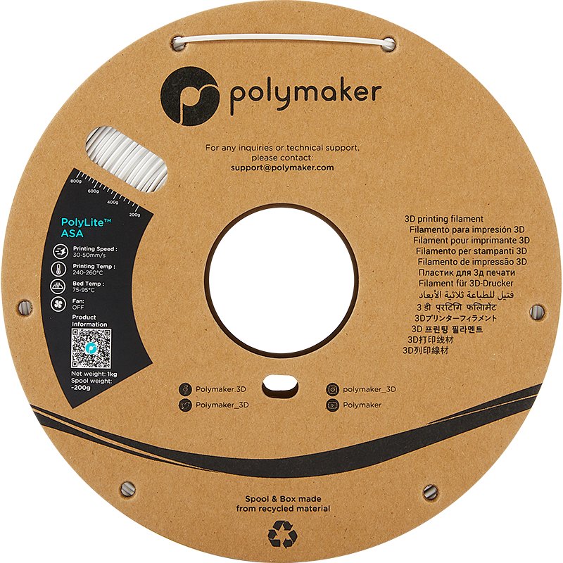 Polymaker PolyLite™ ASA - Weiß [1.75mm] (34,90€/Kg)