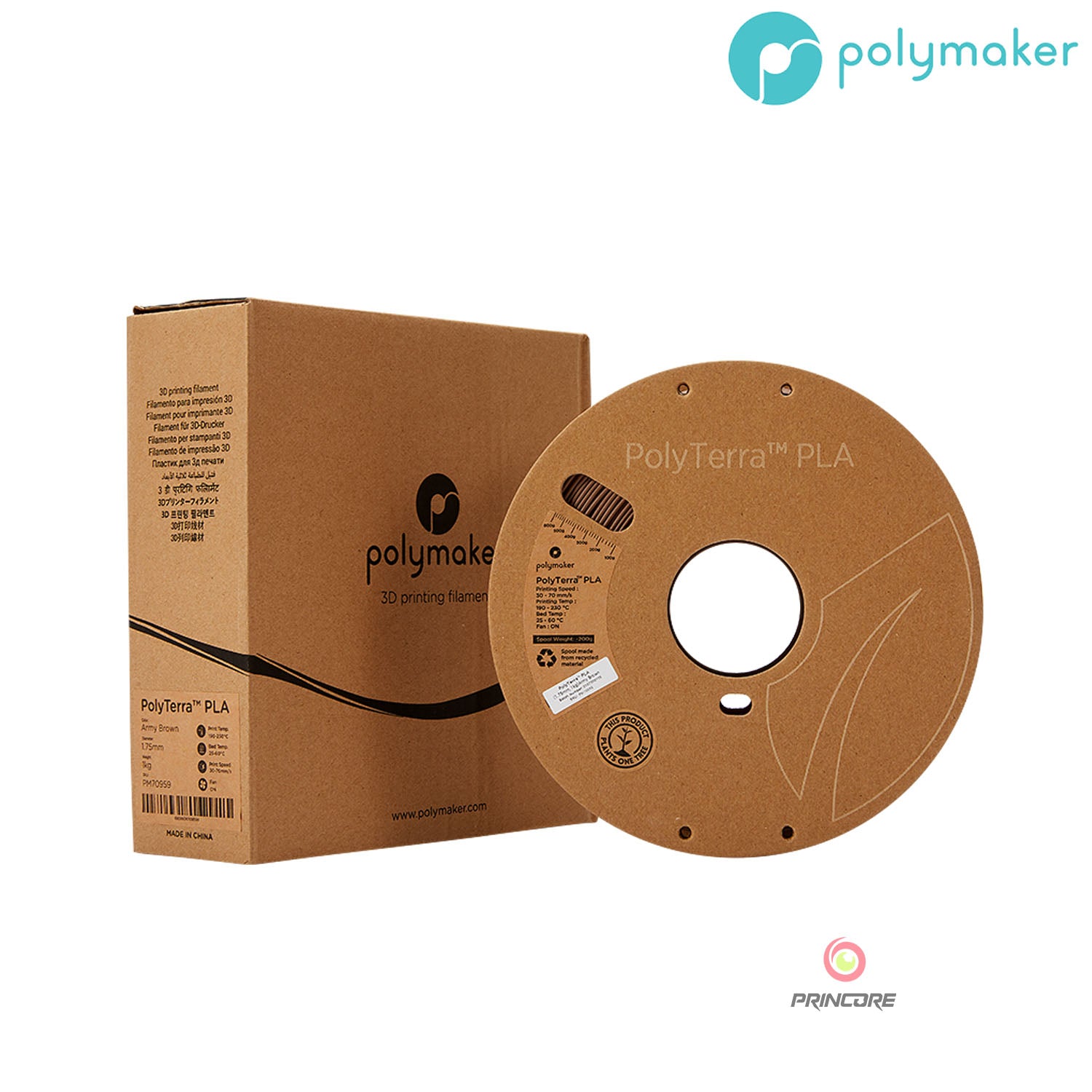 Polymaker PolyTerra™ PLA - Army Brown [1.75mm] (19,90€/Kg)
