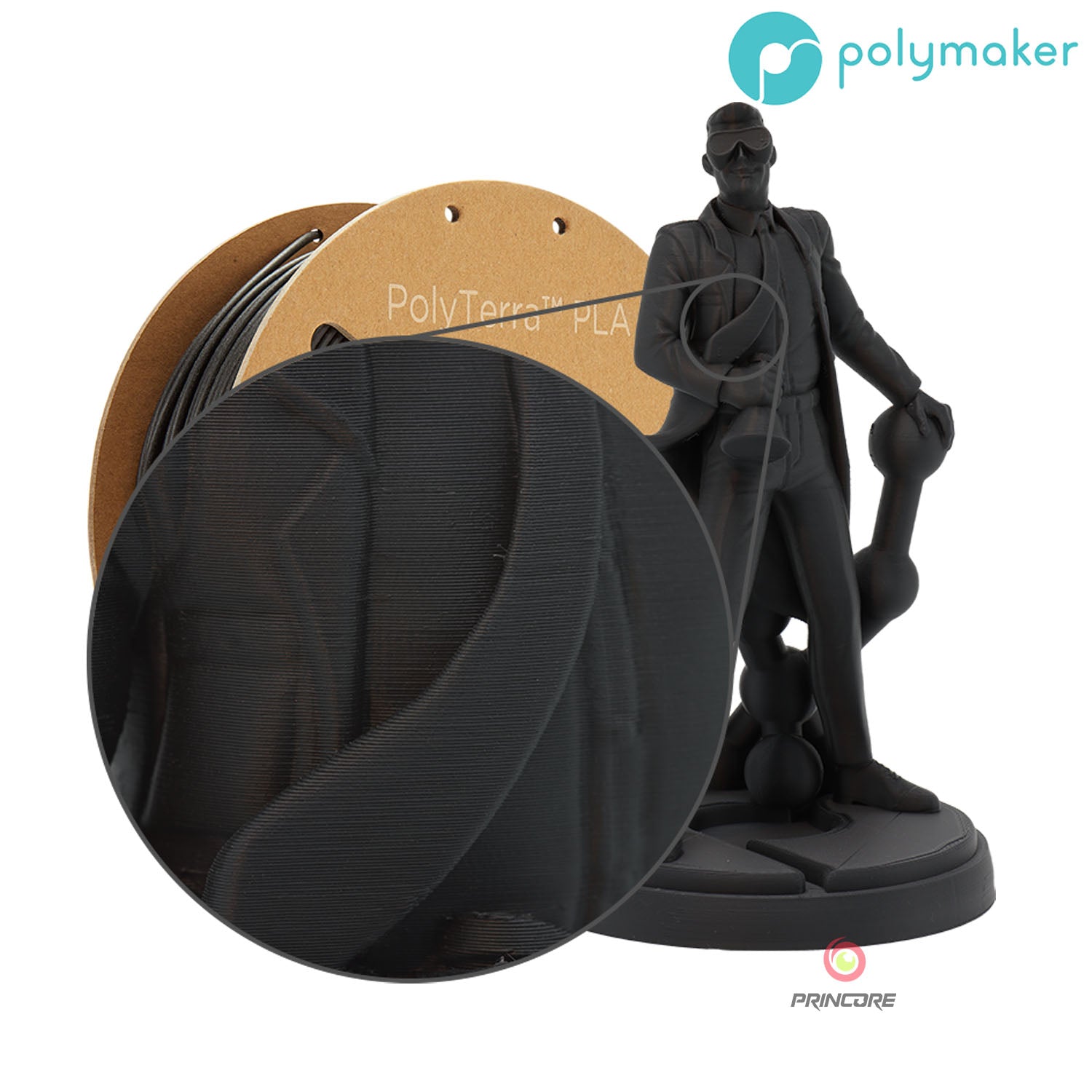 Polymaker PolyTerra PLA Charcoal Black - 3DJake International