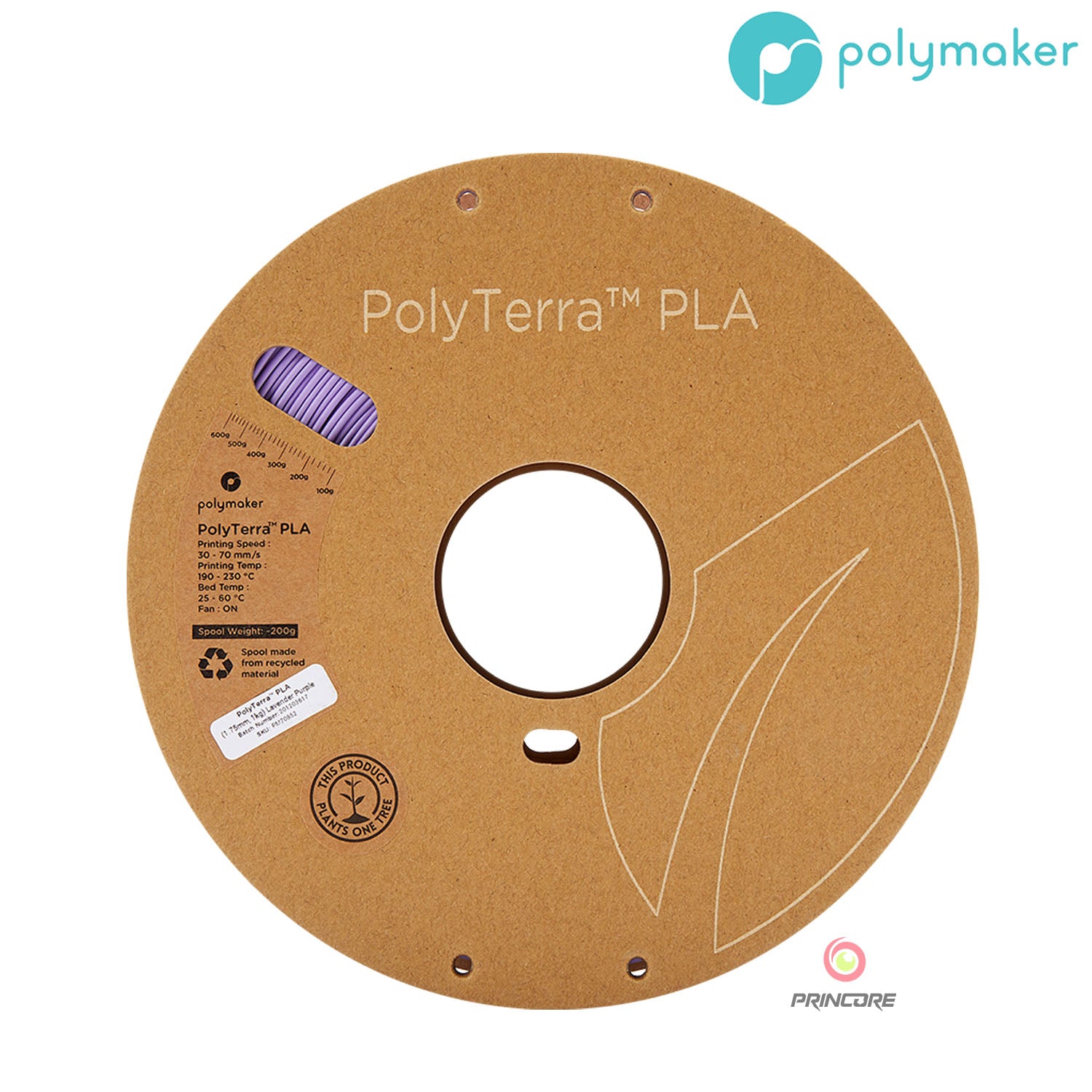 Polymaker PolyTerra™ PLA - Lavender Purple [1.75mm] (19,90€/Kg)