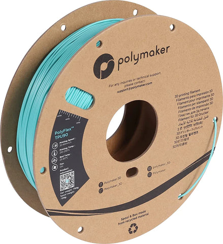 Polymaker PolyFlex™ TPU90 - Polymaker Teal [1.75mm] (53,20€/Kg)