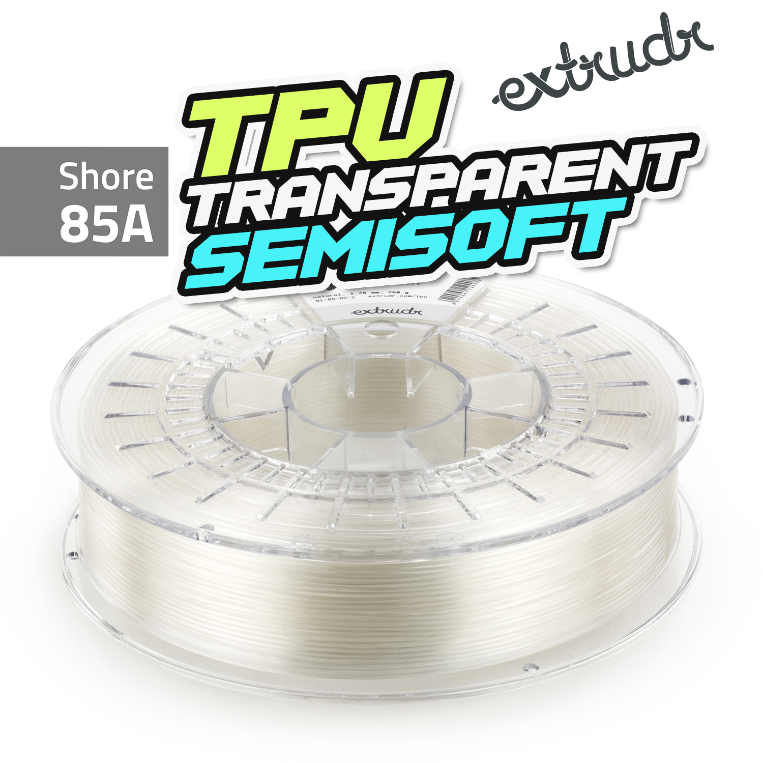Extrudr TPU SEMISOFT - Transparent [1.75mm] (46,53€/Kg)