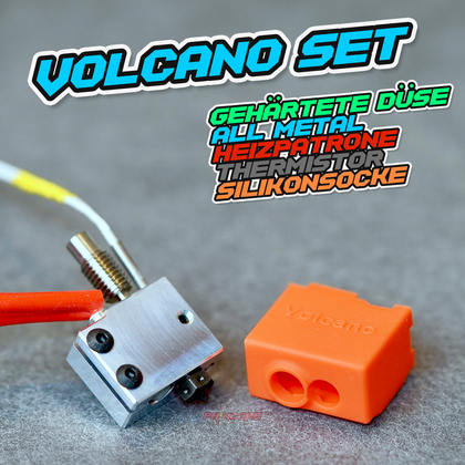 VOLCANO HOTEND SET + TITAN Heatbreak + gehärtete DÜSE + Thermistor/Heizpatrone (z.B. Sidewinder X1 / GENIUS)