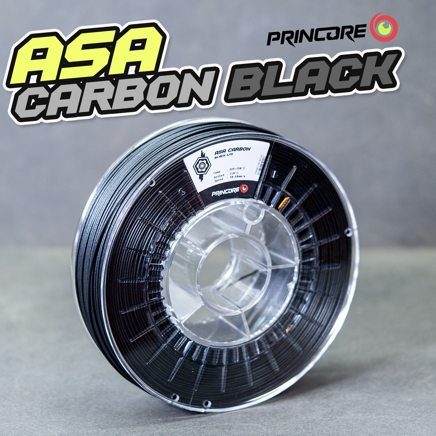 PRINCORE ASA CARBON - Black [1.75mm] (61,25€/Kg)