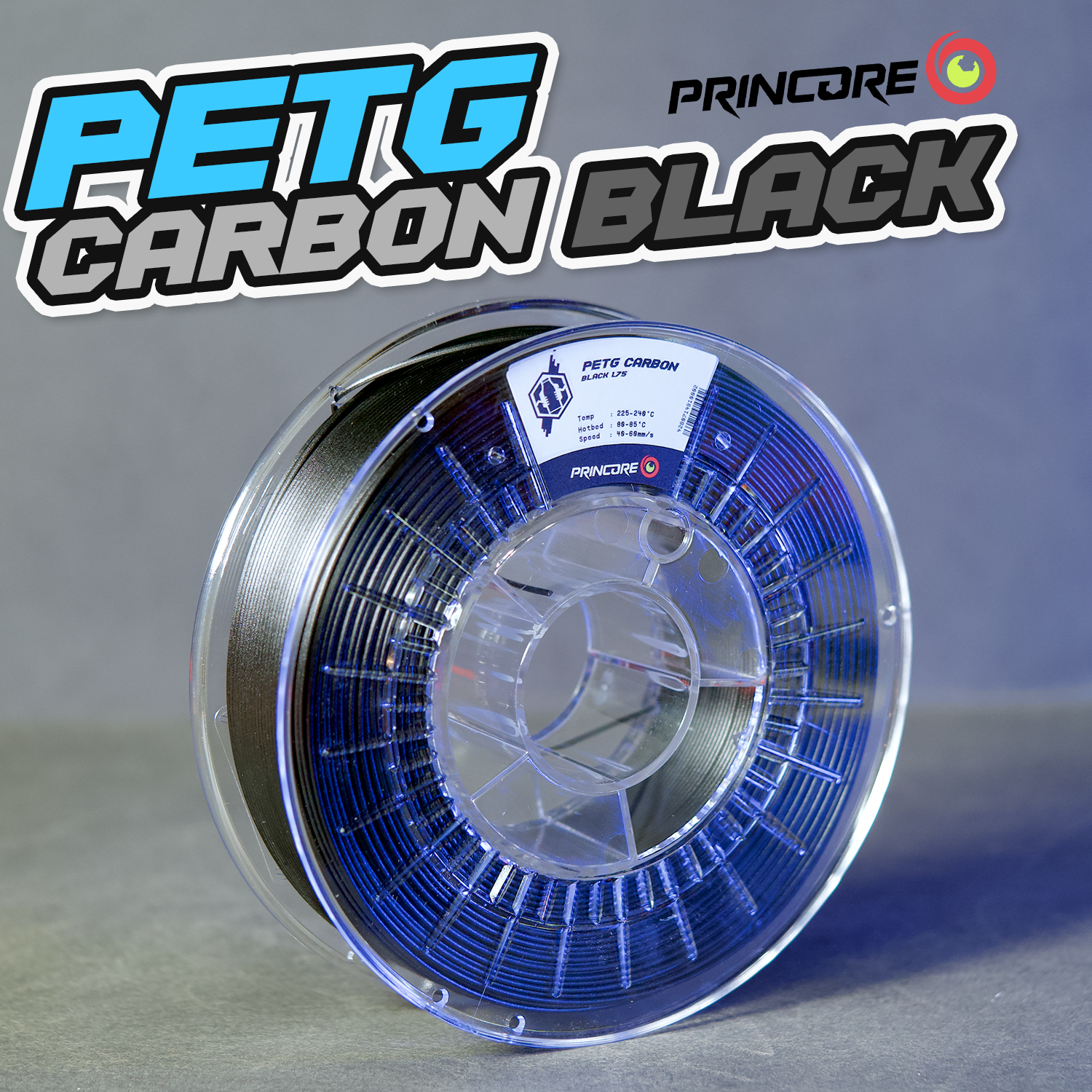 PRINCORE PETG CF (CARBON) - Black [1.75mm] (55,00€/Kg)